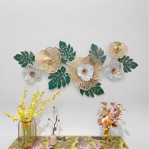 Metal Modern Flower Leaf Wall Art