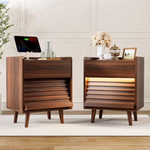 Modern Nightstand With 2 Drawers