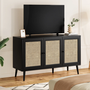 3-Door storage Sideboard with Rattan Doors