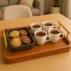 Wooden Serving Tray with Golden Handles
