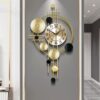 Large Vertical Metal Multicolo Leaf Wall Clock