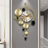 Large Vertical Metal Multicolo Leaf Wall Clock