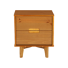 Mags Solid Wood Groove 2-Drawer Nightstand