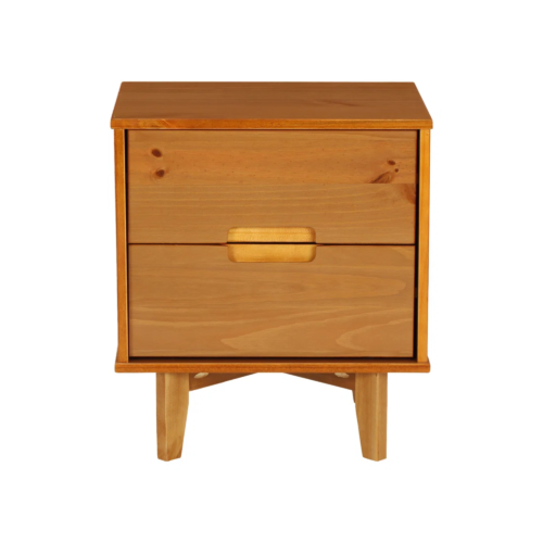 Mags Solid Wood Groove 2-Drawer Nightstand