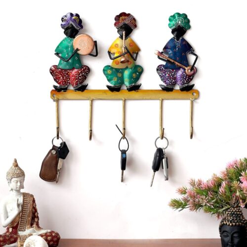 Hand Painted Metal Sardar Musician Key Holder