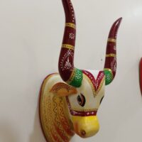 Wooden Multicolor Big Unique Cow Head
