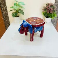 Hand Painted Wooden Elephant Stool