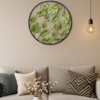 Iron Large Round Leaf Metal Abstract Wall Art
