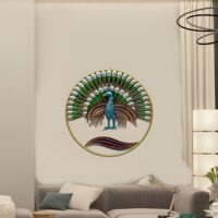 Metal Multicolor Peacock Wall Decor