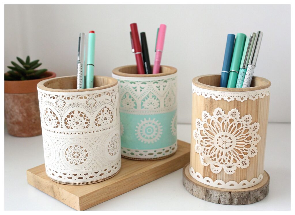 wooden pen stand designs