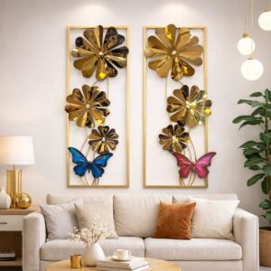 Metal Multicolor Wall Decor Large Metal Leaf Frame Wall Art Decor